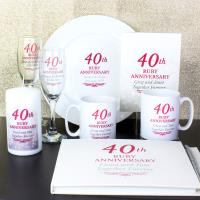 Personalised 40th Ruby Anniversary Pillar Candle Extra Image 3 Preview
